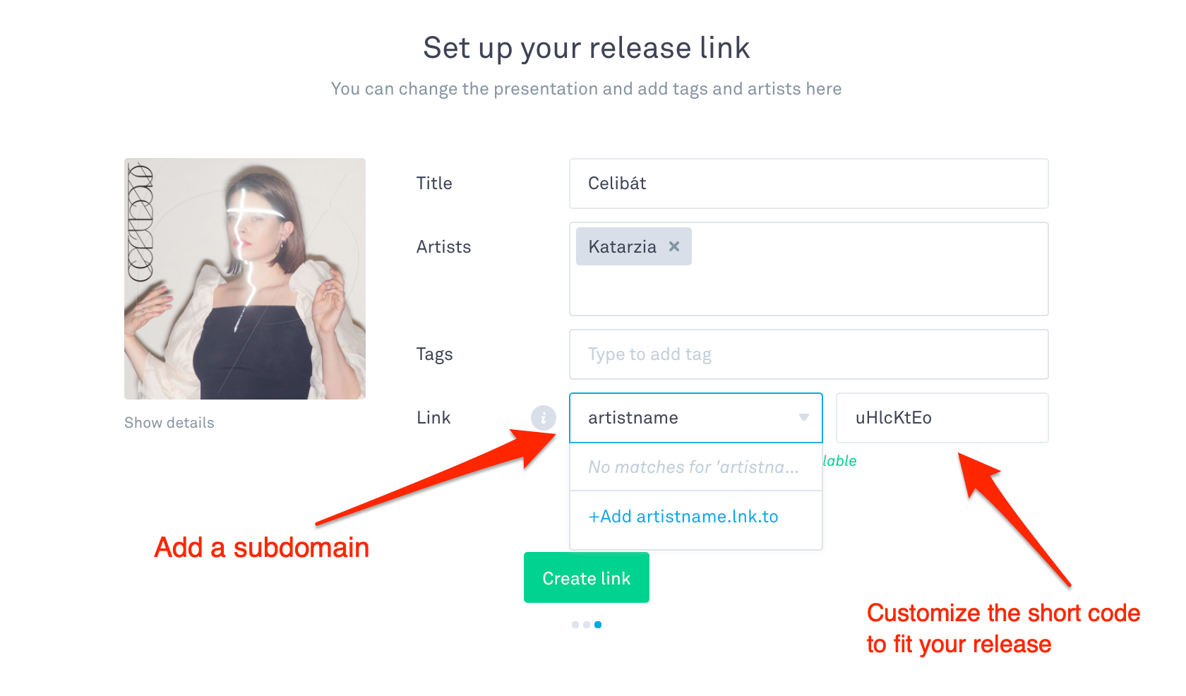 リンクとランディングページの作成とカスタマイズ (Create and